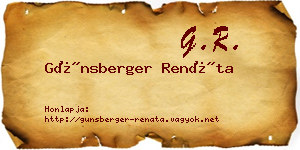 Günsberger Renáta névjegykártya